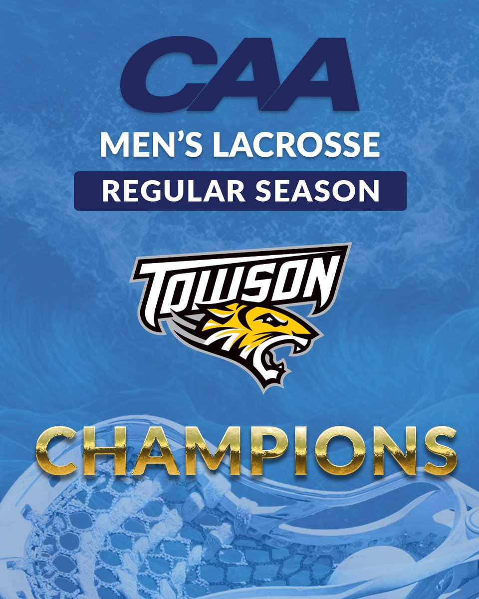 🥍 @Towson_MLAX wins its first #CAALax Regular Season title since 2017 and will be the top seed in the conference tournament! The Tigers are the first team to complete the regular season 7-0 in league history!