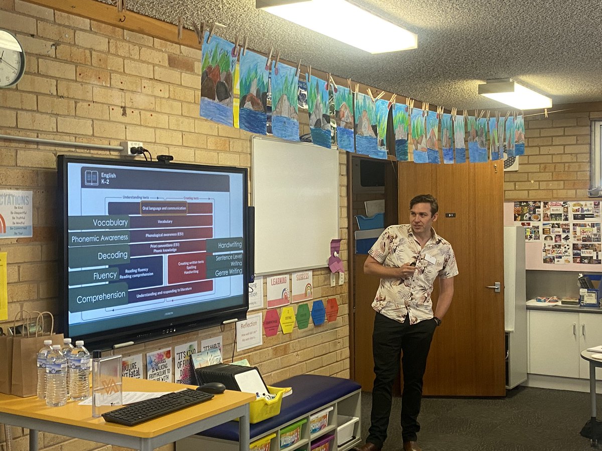 Amazing PL #SBPRiverina in Wagga today, @jdtdobson currently mapping the NSW Syllabus into a literacy block in K-2 to show how they connect.