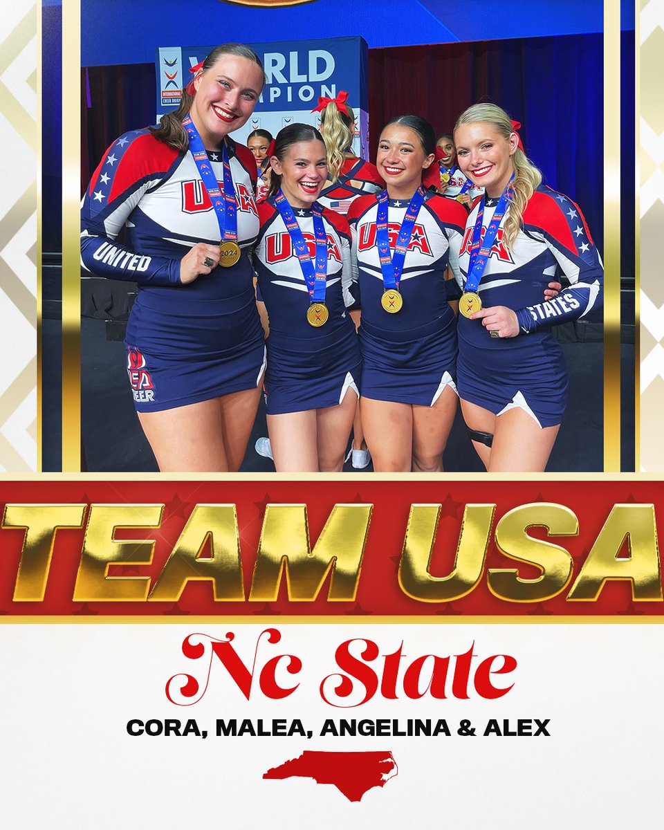 It’s Giving Gold! 🤩 Congratulations to @usacheer All Girl Premier on winning the 2024 ICU World Cheerleading Championship! 🐺🥇 🥇USA 🇺🇸 🥈 Sweden 🇸🇪 🥉 Finland 🇫🇮
