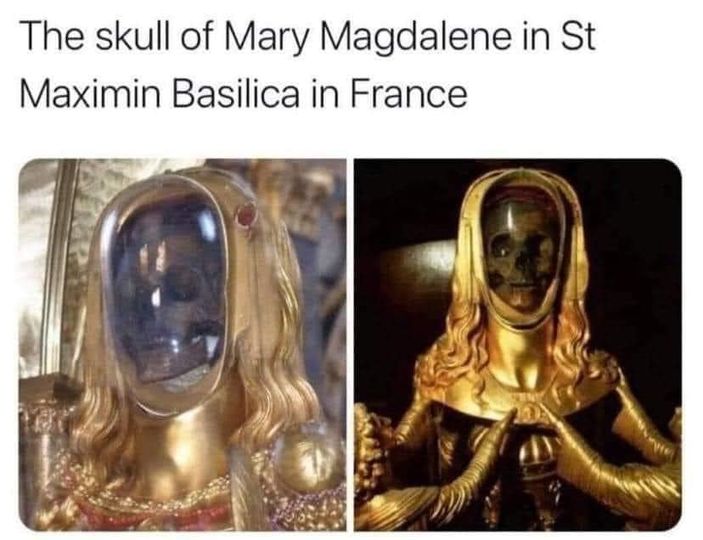 “We are absolutely not sure that this is the true skull of Mary Magdalene,” says Philippe Charlier, a biological anthropologist from the University of Versailles. Catholic church = morbid death cult.