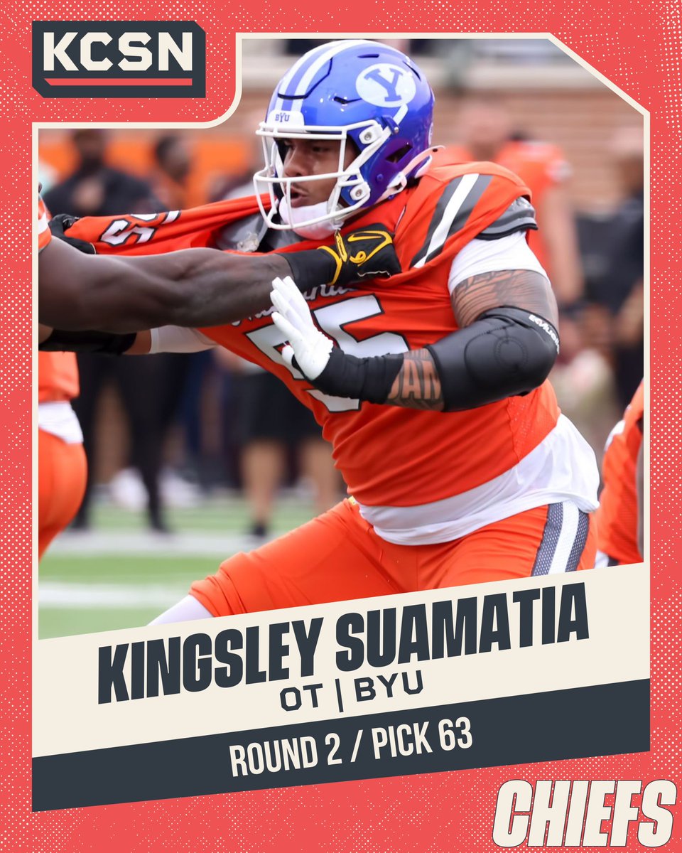 The Kansas City Chiefs have selected OT Kingsley Suamatia with the 63rd overall pick! #NFLDraft