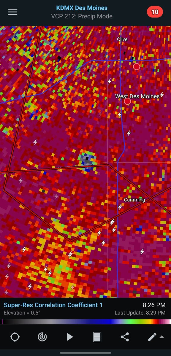 Well-defined debris ball northwest of Cummings, IA. Not good. #IAwx