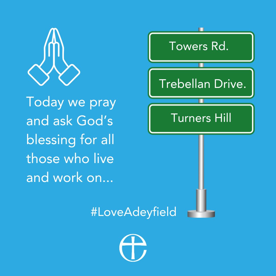 stbarnabashemel's tweet photo. ๐ Let's come together today in #prayer, as we ask for God's blessings upon all those who live and work on:
๐ก Towers Road
๐ก Trebellan Drive
๐ก Turners Hill
#LoveAdeyfield #DailyPrayer https://t.co/7Tmvfz34jC
