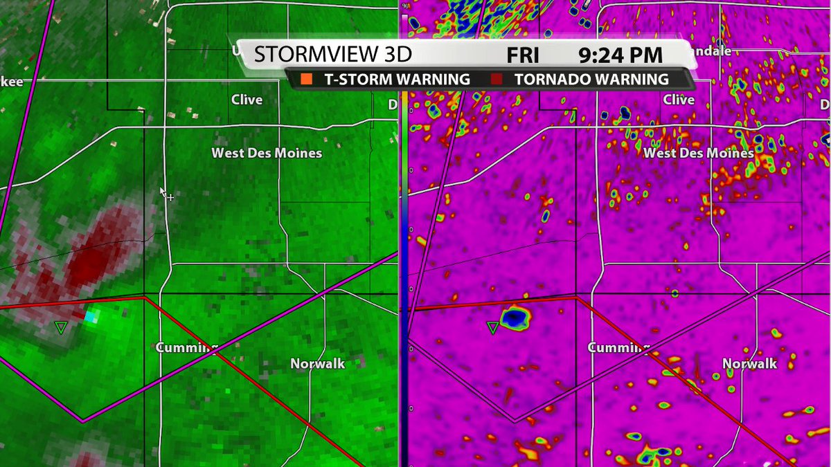 Another tornado is bearing down on a high population area. This time a confirmed tornado is heading the western side of Des Moines. This is a tornado on the ground doing damage.