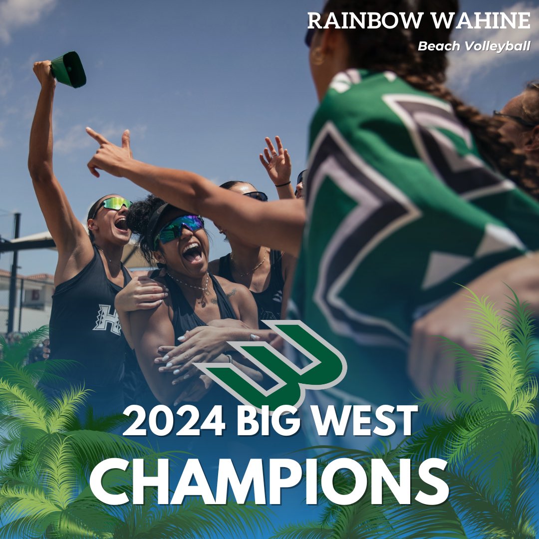 #HawaiiBVB are the 2024 @BigWestSports Champions!

The BeachBows get their fourth conference title

@UHBeachVolley @HawaiiNewsNow 
#GoBows #SISTAHHOOD #HawaiiSports #HNN
