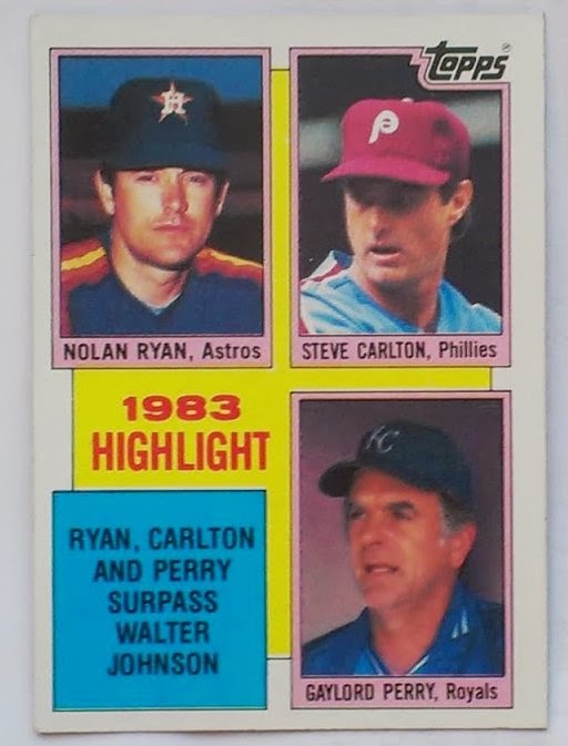 Apr 27, 1983: Nolan Ryan surpassed Walter Johnson all-time MLB strikeout record with 3,509. #80s Still holds career record with 5,714.