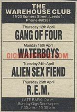 remhq's tweet photo. Not a bad couple of weeks at The Warehouse Club in Leeds, 1984 https://t.co/tlPOCWzFGb