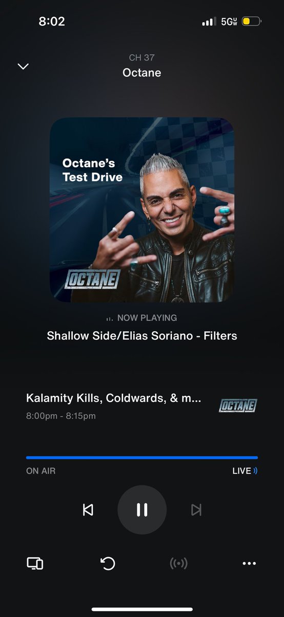Duuuuude new Shallow Side on @SiriusXMOctane?!?! KEEP IT COMING, Y’ALL! @josemangin #OctaneTestDrive #ShallowSide #Nonpoint #EliasSoriano #Collab