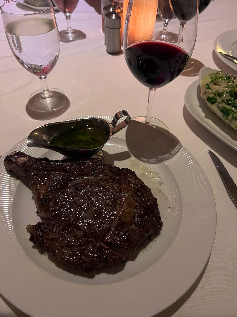 As of this tweet… the steak was completely devoured and that wine was from one of the many bottles. 

Truly a fantastic dinner with friends that hit the perfect spot. Legit lived up to the hype I created in my head.  Much needed.  

#golftrip
@LAubergeLC