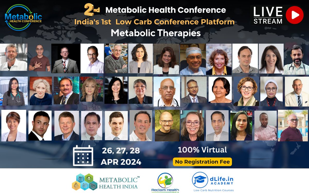 The 1st day of 2nd Metabolic Health Conference went smoothly Did you miss it? No worries. Do register today and join for 2nd & 3rd day live.imagicahealth.com/mhc2024/ Also the recording is available in 2 YouTube channels youtube.com/watch?v=eA7wfp… youtube.com/watch?v=QO3AtE… Organised by…