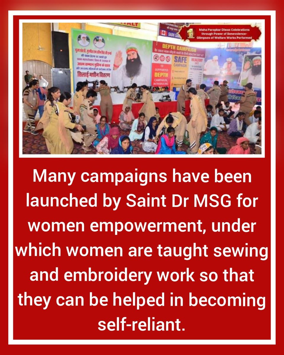Today women are equal to men in every field Saint Dr. MSG inspires crores of people to give equal status to women and educate them so that they can advance by reading and writing. #WomenPower