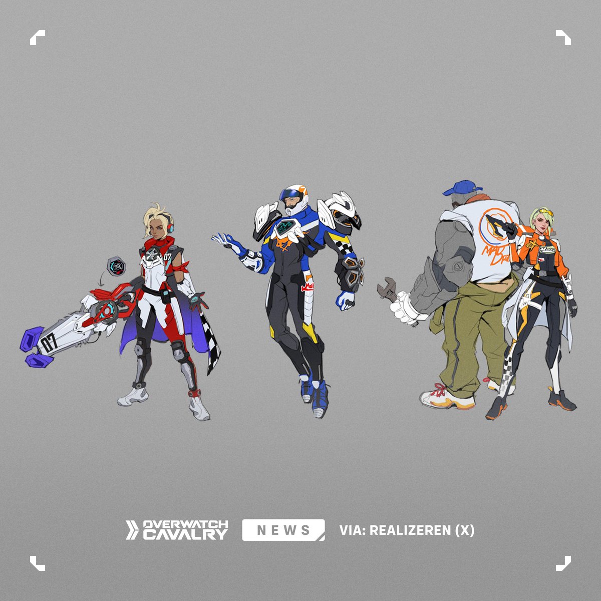 New racing skin concepts from the #Overwatch2 survey 🏁 📸 Image Credit: @realizeren