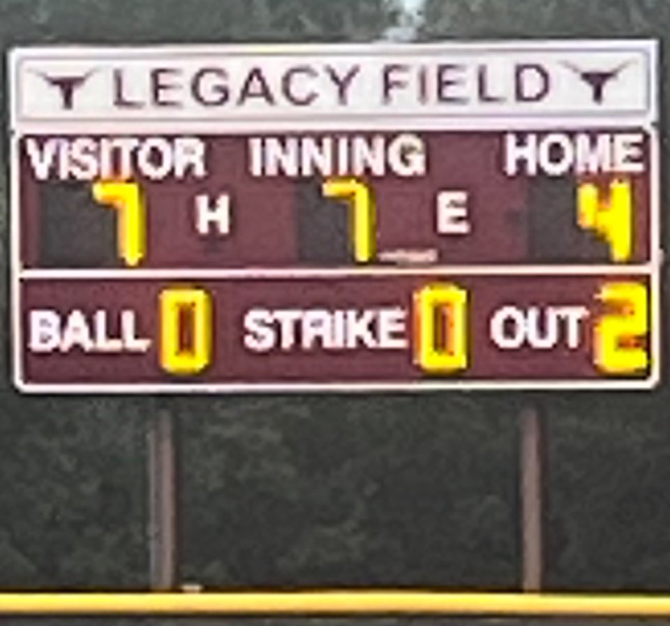 Scoreboard went to 0’s before I could get the pic but @BrewerSoftball is bi-district champions…@BrewerAthletics