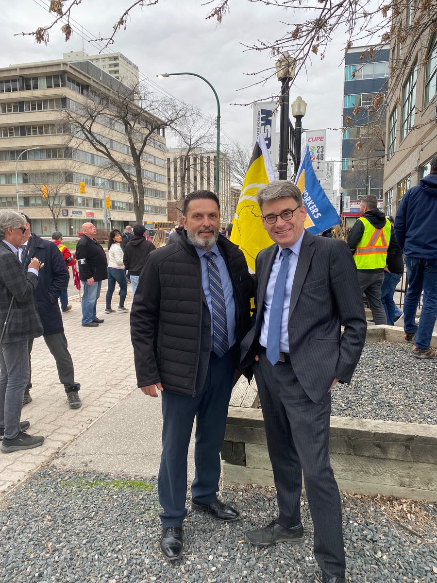 At the Day of Mourning for Workers killed or injured on job , with Gord Delbridge of CUPE L500. And with Councillors Eadie & Schreyer as well.