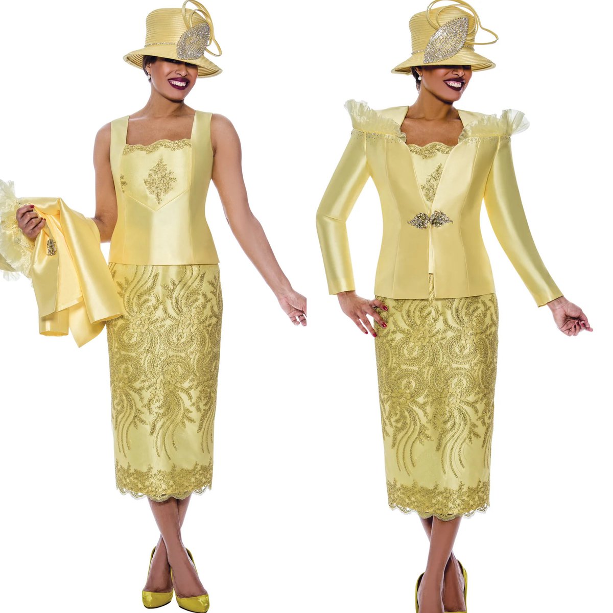 Ben Marc 2043 Yellow Lace Skirt Suit 
divasdenfashion.com/products/ben-m… 

#DivasDenFashion #skirtsuit #weddingfashion #yellowskirtsuit #yellowsuit #lace #laceskirtsuit #benmarc #funeralsuit #curvycouture #funeralfashion #luxefashion #ensemble #Curvystyle #curvygirlsrock #beautifulcurves