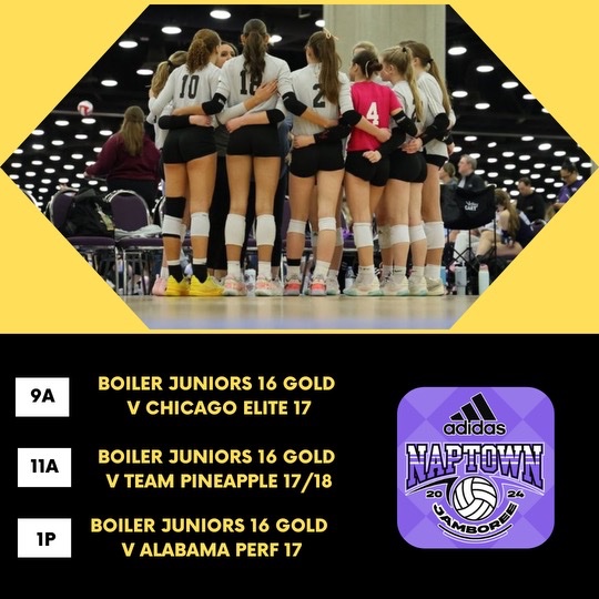 Come watch us compete this weekend in the Adidas Naptown Jamboree at the Indy Fairgrounds on Court 24!!!! So hyped for tomorrow 🔨💛 @TAVCRecruiting @BoilerJuniorsVB