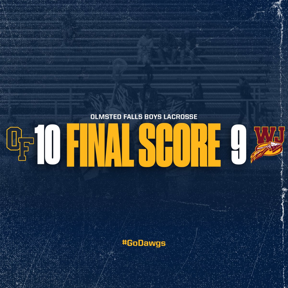 Bulldogs get the win in a hard fought battle that went to extra time! Hats off to <a href="/WJHSBoysLax/">Walsh Jesuit HS Boys Lacrosse</a> for a great game, best of luck the rest of the way! GO DAWGS