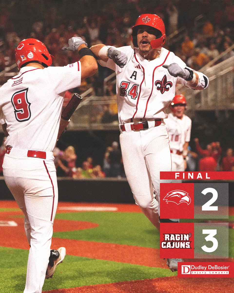 Cajuns lead the series 1-0‼️🤟 Come back tomorrow for Game 2, 2:00pm CT at #TheTigue #GeauxCajuns | #WaterHoseBoys | @DudleyDeBosier