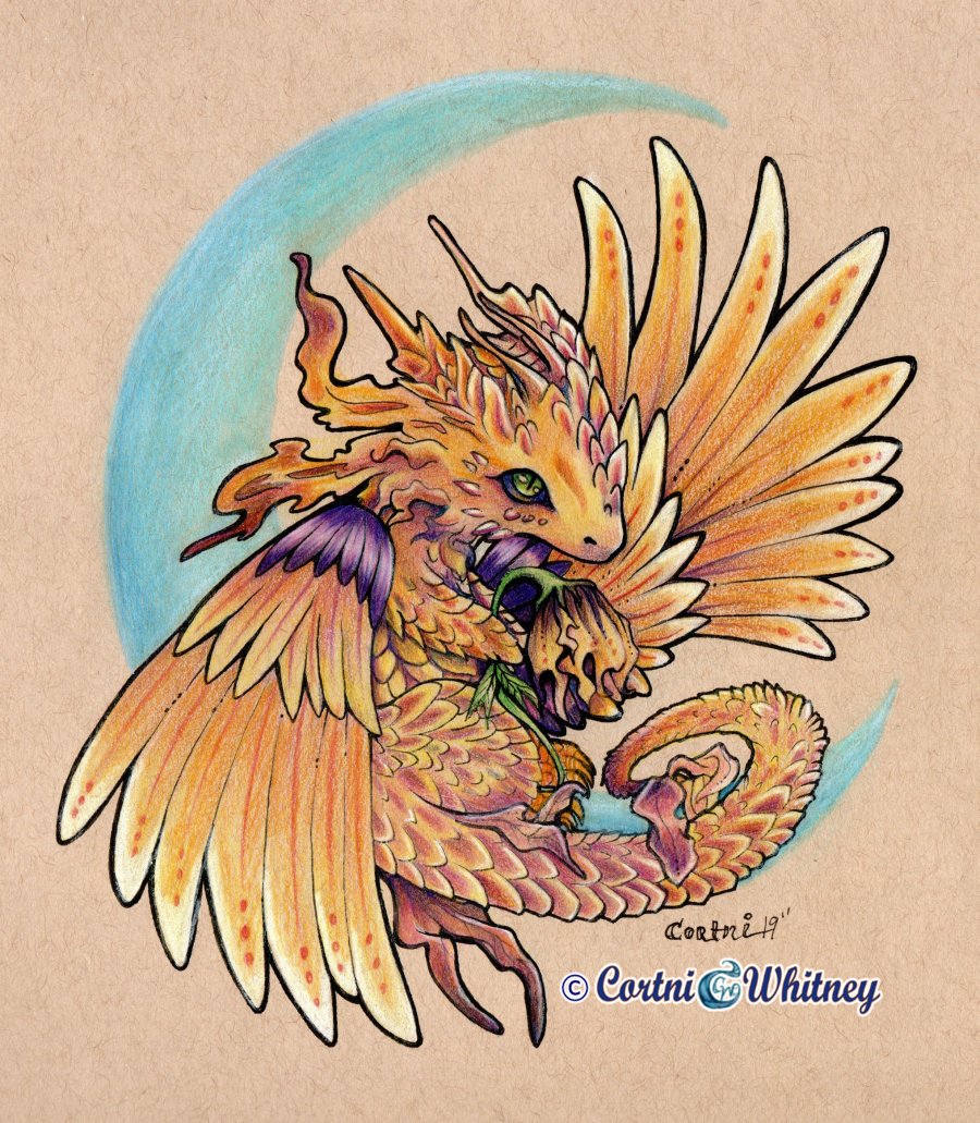 May brings the return of Dragons! Here is a look at my 2019 original creature design, Flora Dragos. These tiny dragons are from the magical world of AvaLon.   

Created with #coloredpencils on tan paper.   

#fantasyart #handdrawn #dragons #MythicalBeasties