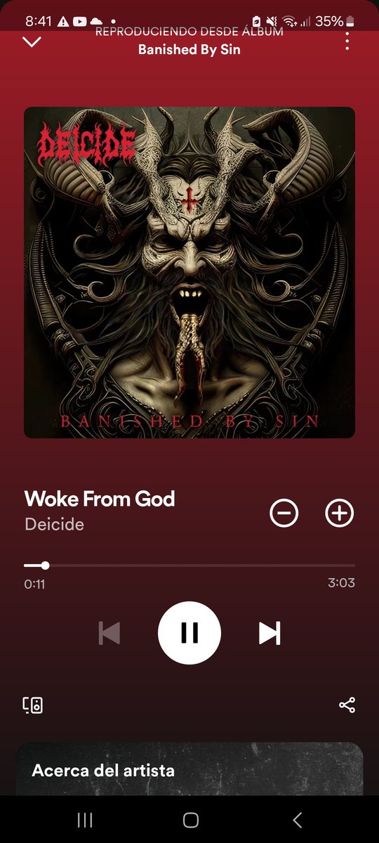 Let's give this a whirl in my headphones as i'm on baby watching duty #deicide