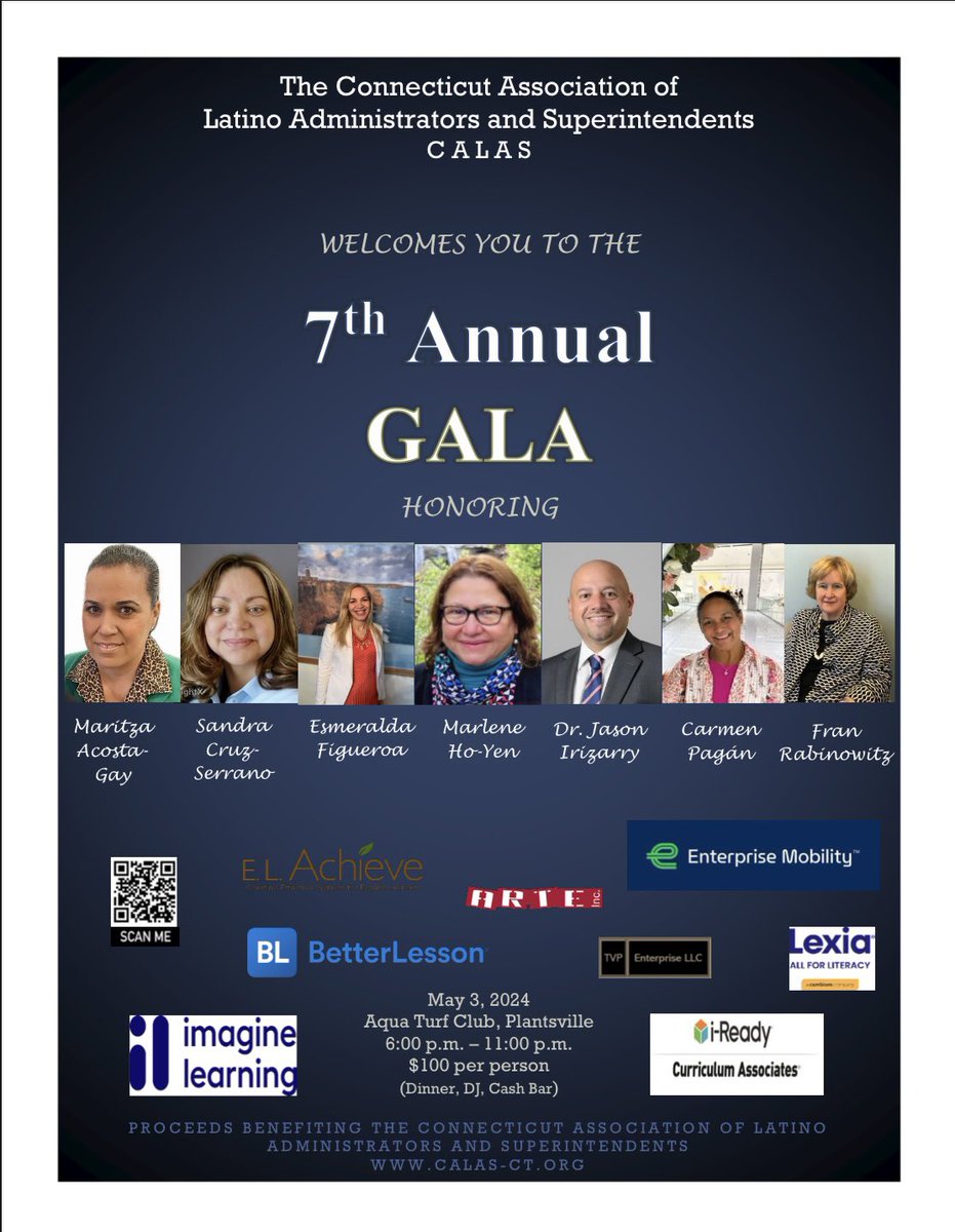 Our 7th Annual CALAS Gala is just 1 week away! Ticket sales end on April 29th at 5:00 p.m. For payment options please visit: calas-ct.org @ALASEDU @CRECEducation @Danburyk12 @Hartford_Public @MeridenK12 @UConnNeag @capssct @norwichps