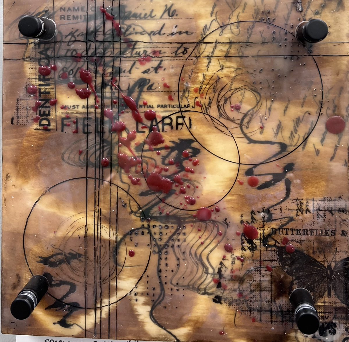 My Specimen series….encaustic on panel with acrylic standoff