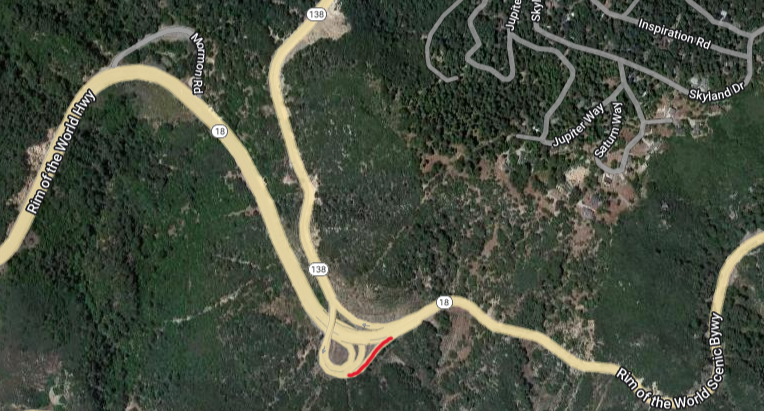 SBCO: Repair work continues at SR-138 to NORTHBOUND SR-18 CONNECTOR near Crestline Bridge. 138 to NB 18 Connector ONLY is closed. Repairs are expected to be completed by late Spring 2024. Connecting access remains to SB SR-18 and NB SR-138. conta.cc/4db075t #Caltrans8