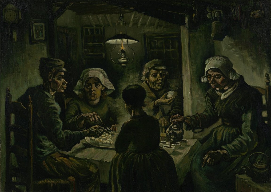 #VanGogh of the Day: The Potato Eaters, April-May 1885. Oil on canvas, 82 x 114 cm. Van Gogh Museum, Amsterdam. @vangoghmuseum