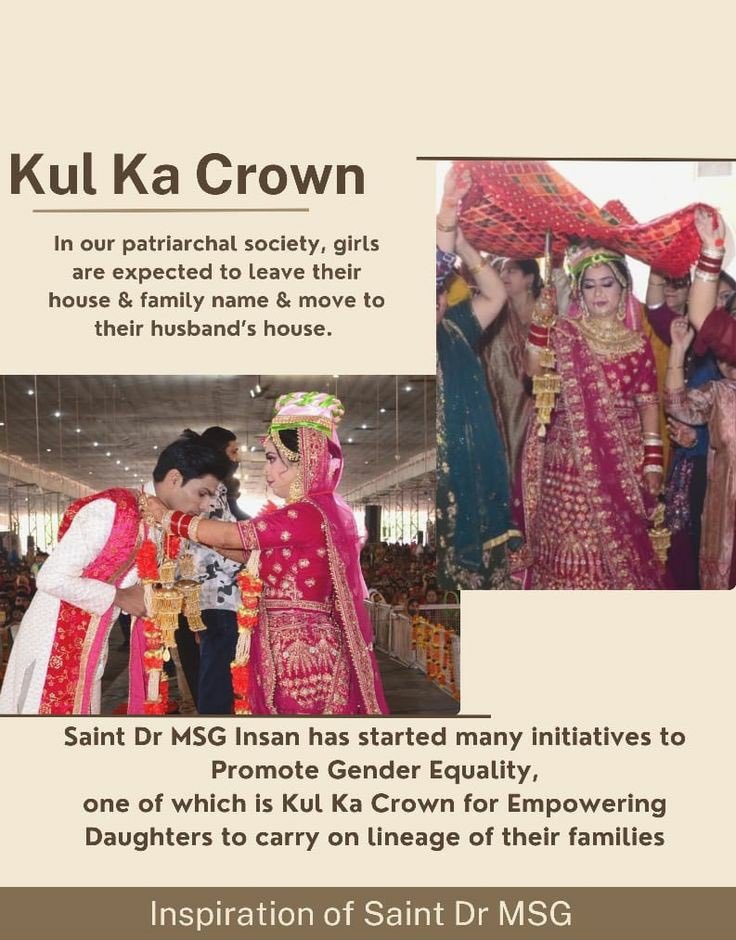 Dera Sacha Sauda has done many work for #WomenPower and self Esteem like Kul Ka Crown by pious inspiration of Saint Dr MSG,