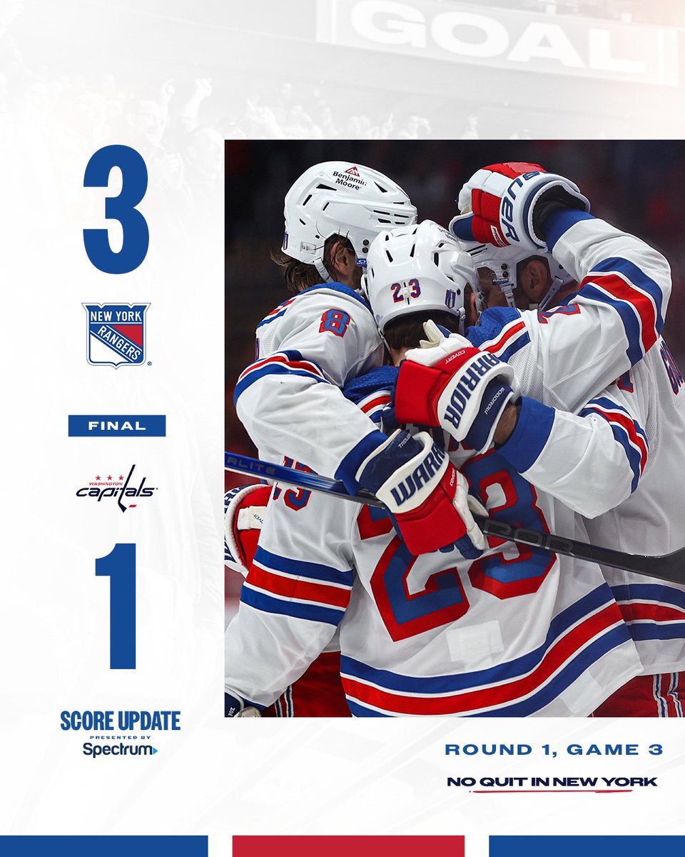 NYRangers's tweet image. GAME 3. ✔️ #NoQuitInNY