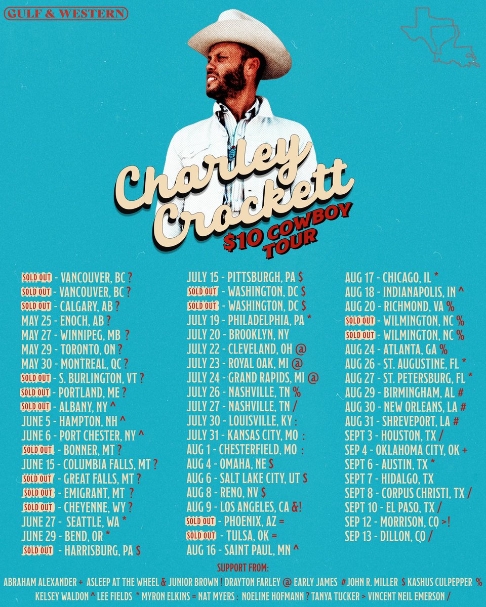 Added three new shows supporting our friend @CharleyCrockett! 💥 07.22 • Cleveland, OH 07.23 • Royal Oak, MI 07.24 • Grand Rapids, MI Find tickets at draytonfarley.com/shows