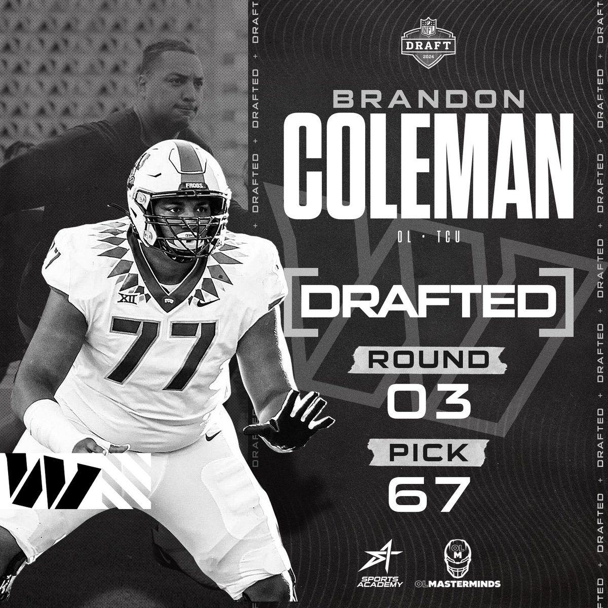 The @Commanders got a good one 🤩‼️ Congratulations, @b_coleman77 #NFLDraft #OLMasterminds #SportsAcademy