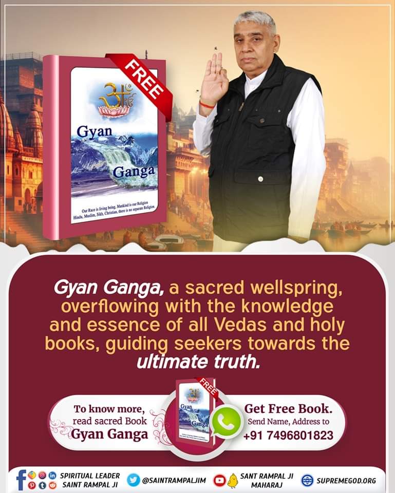 #GodMorningSaturday Gyan Ganga, a sacred wellspring, overflowing with the knowledge and essence of all Vedas and holy books, guiding seekers towards the ultimate truth. #SaturdayMorning #SaturdayMotivation