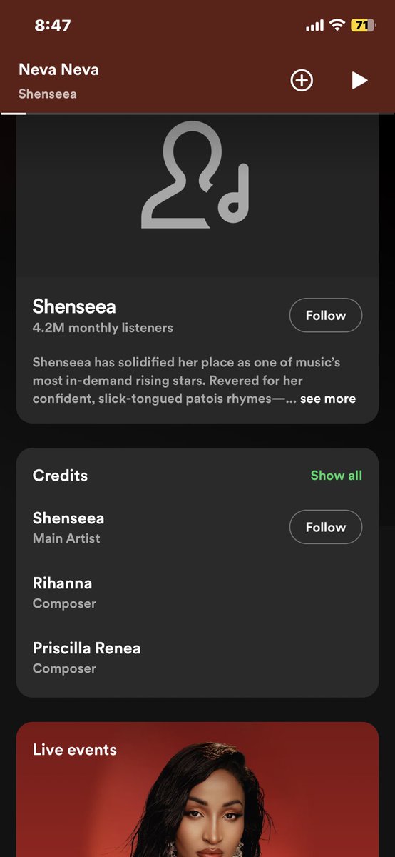 httpsjhey's tweet photo. .@rihanna is credited on the new @SHENYENG song #NevaNeva🔥🔥🔥 @FentyStats https://t.co/9f6RT8AWr3