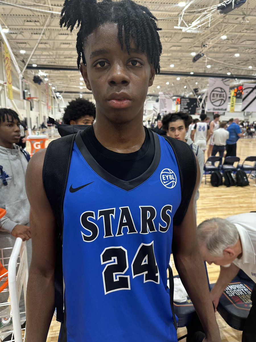 One of the more toolsy prospects in amateur basketball, Caleb Wilson (@CalebWilson2025) of @Stars_EYBL, has become more comfortable on the ball over the past year. Multi-level scoring ability and has continued to grow his very promising frame since last year.