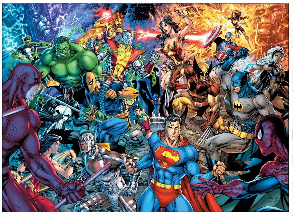 Jim Lee made new Marvel Vs DC art work for the Amalgam Age Omnibus. This is wild, because something like this hasn’t happened in a looooooong time.