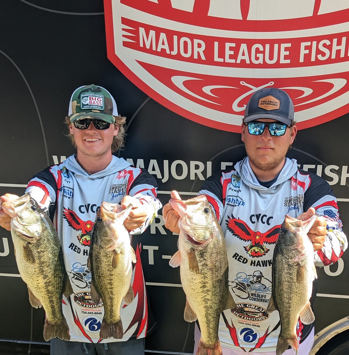 Our @CVCCFishing team had a pretty good tournament today on Lake Guntersville. Our top finishing team was Brendan Vinton and Colby Bryan with 17-14 lbs, placing 29th out of 250 boats. #RedHawkNation