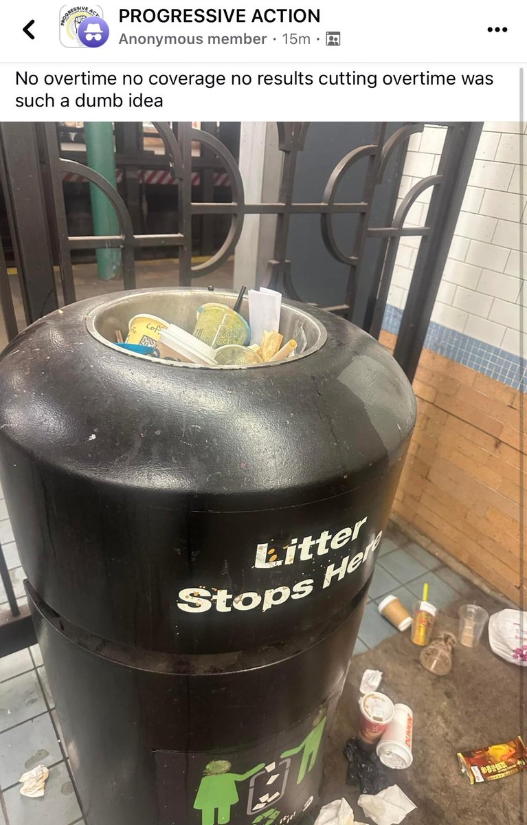 What Richard Davey and the @MTA is not telling you about these “budget cuts”. You will see dirtier stations with overflowing garbage because supervisors & managers are pulling workers to cover other stations while abandoning others. Makes no sense! #mta #nyc