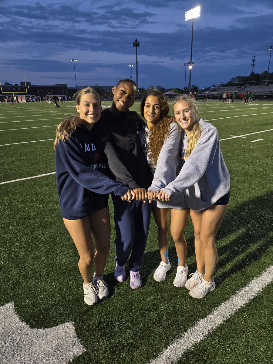 HHS_Sprinters's tweet photo. Updates from Zionsville: After some hiccups and a dq by another school (one ahead in video), the lady Raiders 4x100 placed first with a 50.12! Team of Shiva Shakoiri, @itssakeelah @CaitTraylor @alainarclary! It's great to be a Raider! https://t.co/Sr4hgsRlVs