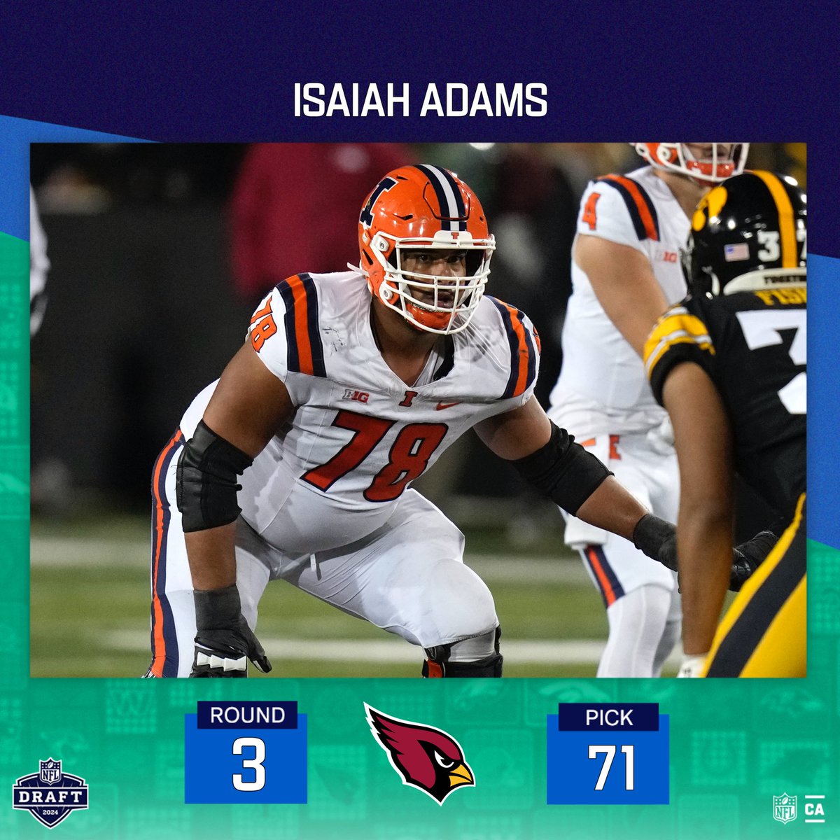 THE FIRST 🇨🇦 OFF THE BOARD!! Congrats, Isaiah! @AZCardinals