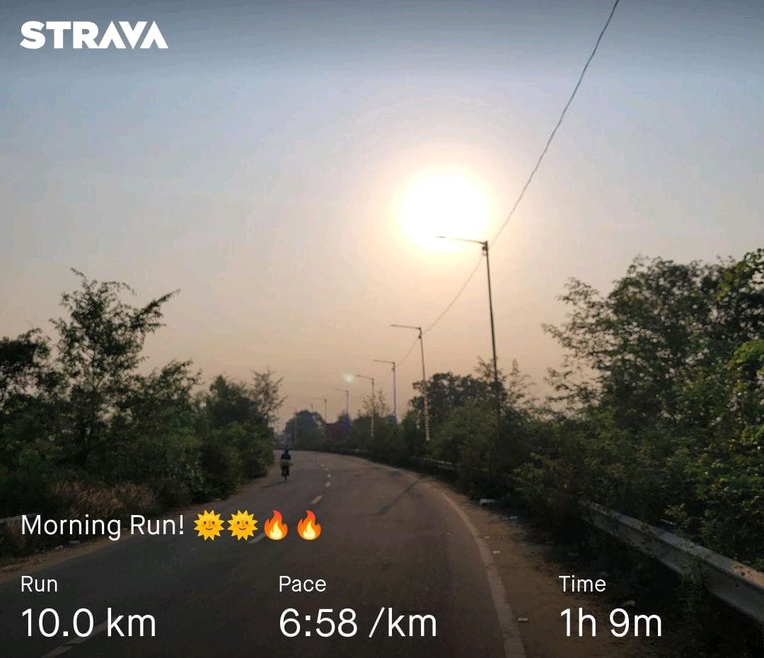 Morning Run! 🌞🌞🔥🔥

#running
#marathon 
#ultrarunning #ultrarunner #strava
#run
#sports 
#fitindia #odishasports #viralreels #ultramarathon #kheloindia #marathontraining #marathoner #marathonrunner #halfmarathon #fitindia #runnersofinstagram 
#nevergiveup #stravarunner