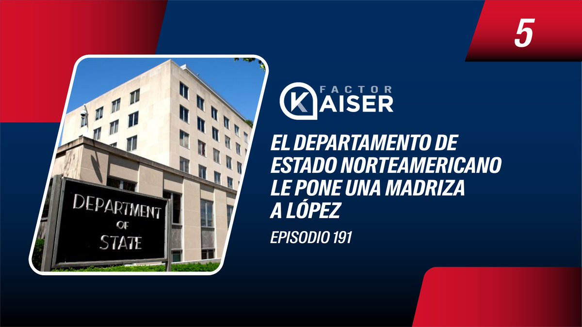 El gobierno de lópez es un absoluto FRACASO en materia de defensa de derechos humanos, dice el departamento de Estado norteamericano Se siguen sumando los mensajes claros desde EU Tema 5 de 10 en las 10 EN 10 de esta semana en @factor_kaiser AQUÍ 👇🏼 youtu.be/lrIqY_-qZ8U?si…