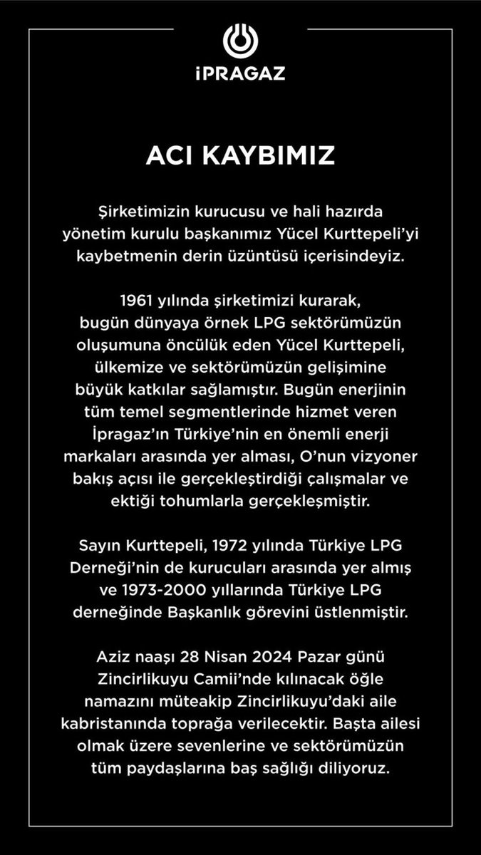 İpragaz’ın kurucusu Yücel Kurttepeli hayatını kaybetti

turkisdunyasihaber.com/2024/04/26/ipr…
@IpragazAS
@petrolmedya
#işdünyası #türkiye #ipragaz #YücelKurttepeli