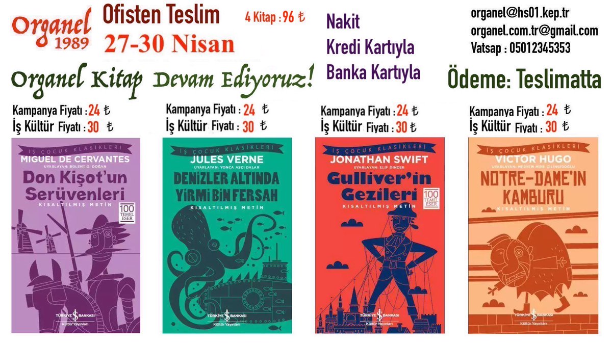 Organel'den @ORGANEL_BMI_LTD Çocuk Klasikleri Çok Uygun Fiyatlarla #Kitaplık #Kütüphane #İstanbul #Organel1 1 Mayıs'tan İtibaren Fiyatlar Yeniden Belirlenecektir. #Mektep #KitapSatış #PttAVM #Trendyol POS Komisyonları Değişeceğinden Kredi Kartıyla Ödeme Yapmayı Düşünenler…