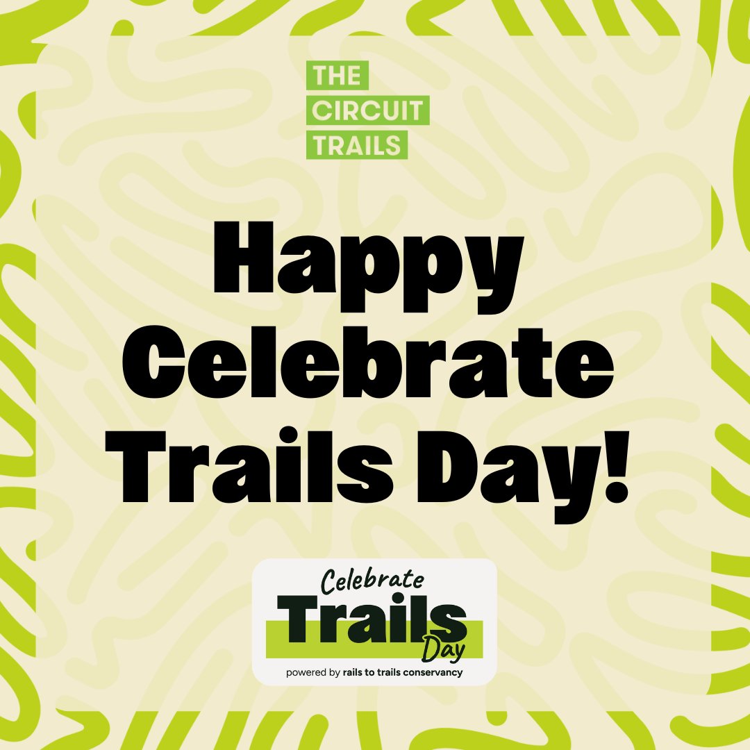 Happy Celebrate Trails Day! Find events and things to do #OnTheCircuit today by visiting: circuittrails.org/blog/celebrate…. Then share how you're getting outside to #CelebrateTrails! @railstotrails