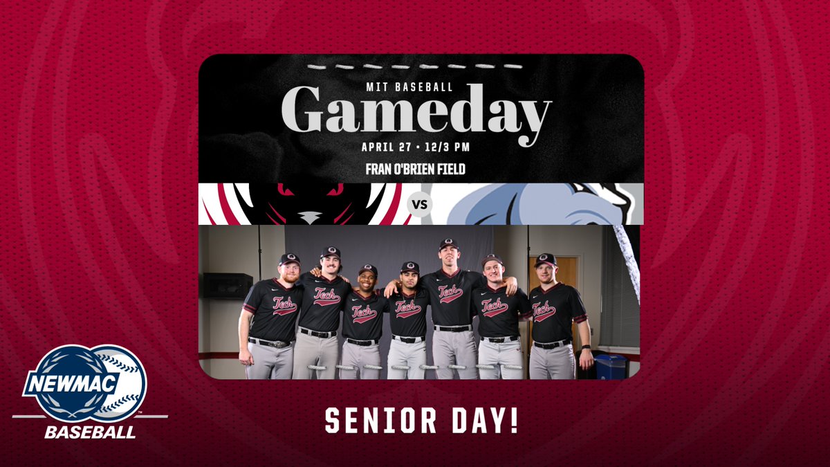 Senior Day! Head to Fran O'Brien Field as @MIT_Baseball hosts Wheaton for a doubleheader beginning at 12pm! Prior to the game, the Engineers will recognize their graduating class. Program/Links: tinyurl.com/bddxpbsf