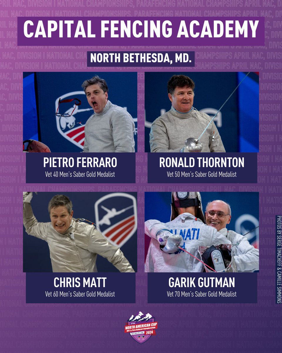 It's been a banner day for Capital Fencing Academy in Vet Men's Saber.