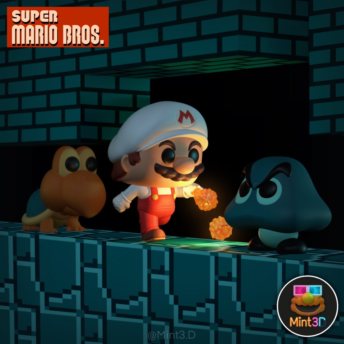 Super Mario Bros (1985). Underground 3D Sculpt.