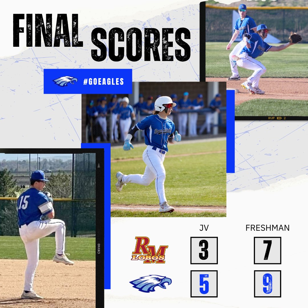 While Varsity gets stuck in lightning delay, the JV and Freshman Eagles take two from Rocky Mountain! Great job Eagles! JV: 5-3 Freshman: 9-7 Photo credits (bottom to top): Briana Reidle, Todd Pazol, Todd Pazol