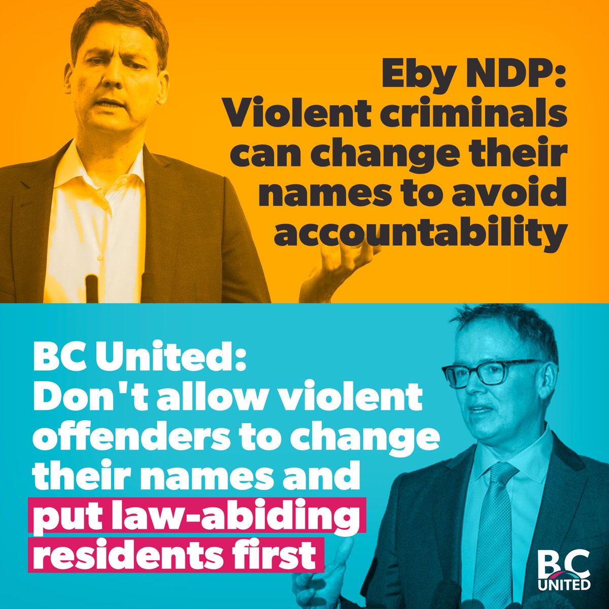 Kevin Falcon has introduced a Bill that would ban violent offenders from changing their names to hide their identities. We’re putting law-abiding residents first, not criminals.